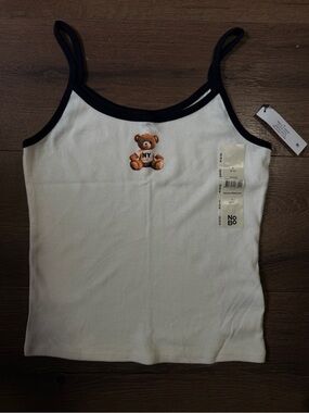 NWT NOBO Women’s White Tank Top with NY Teddy Bear